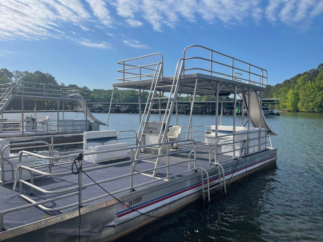 Double-Decker Party Pontoon with Slides
